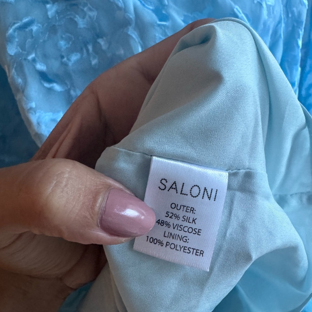 SALONI Women's Alya Short Dress, Ice Blue, 2 - Picture 6 of 8